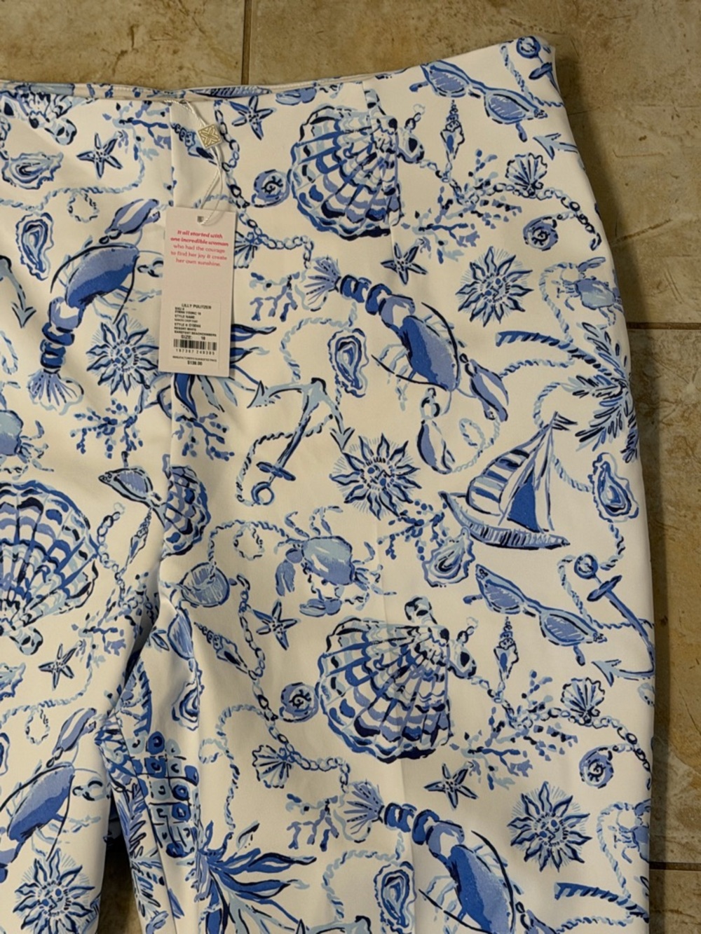 Lilly Pulitzer Nancee Crop Pants Barefoot Beachcombers Size 16 NWT - Picture 3 of 7